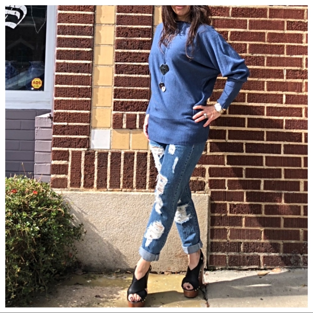 ✨PARIS✨Blue Cashmere blend sweater - Picture 3 of 4